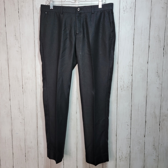 Blackberry's Other - Blackberry's Men's Black Textured Stripe Pleated Slacks Dress Pants Size 34 X 29
